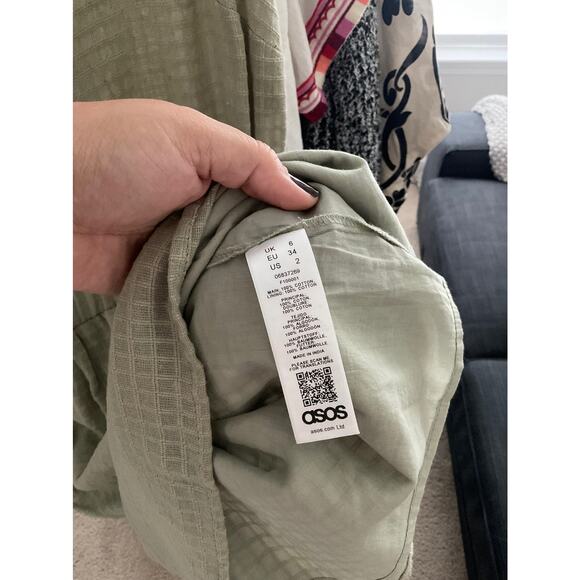 ASOS Green Tank Dress With Pockets - Picture 4 of 7